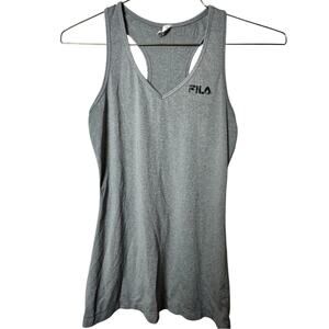 Fila Women's Gray logo WOrkout Athletic Sporty Tank Top
